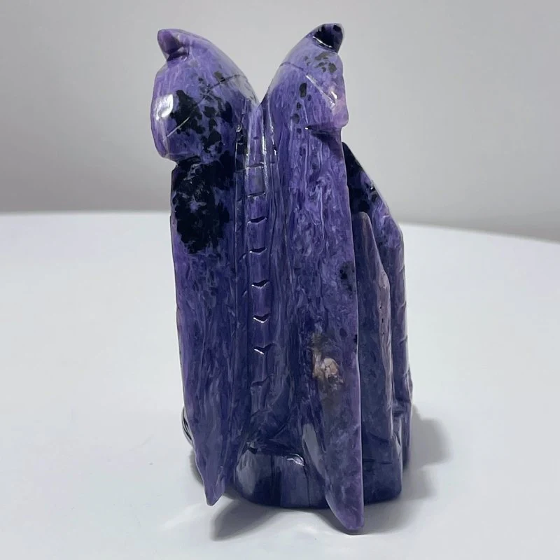 Unique Charoite Flying Dragon Carving #4 - Image 5