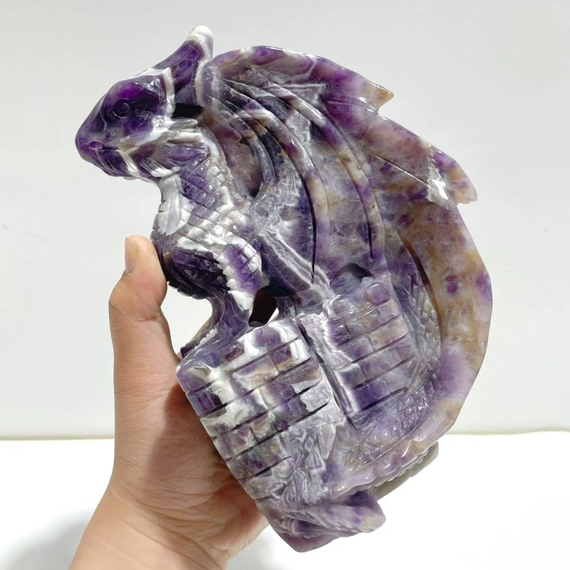 Unique Chevron Amethyst Dragon Castle Carving - Image 5