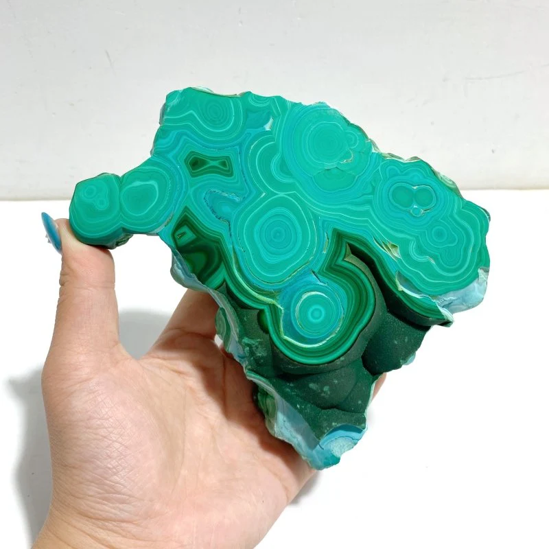 Unique Chrysocolla Mixed Malachite Specimen Raw Bottom With Stand - Image 3