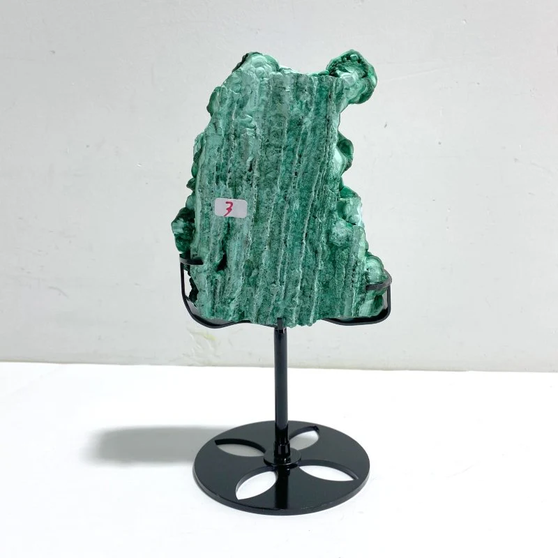 Unique Chrysocolla Mixed Malachite Specimen Raw Bottom With Stand - Image 4
