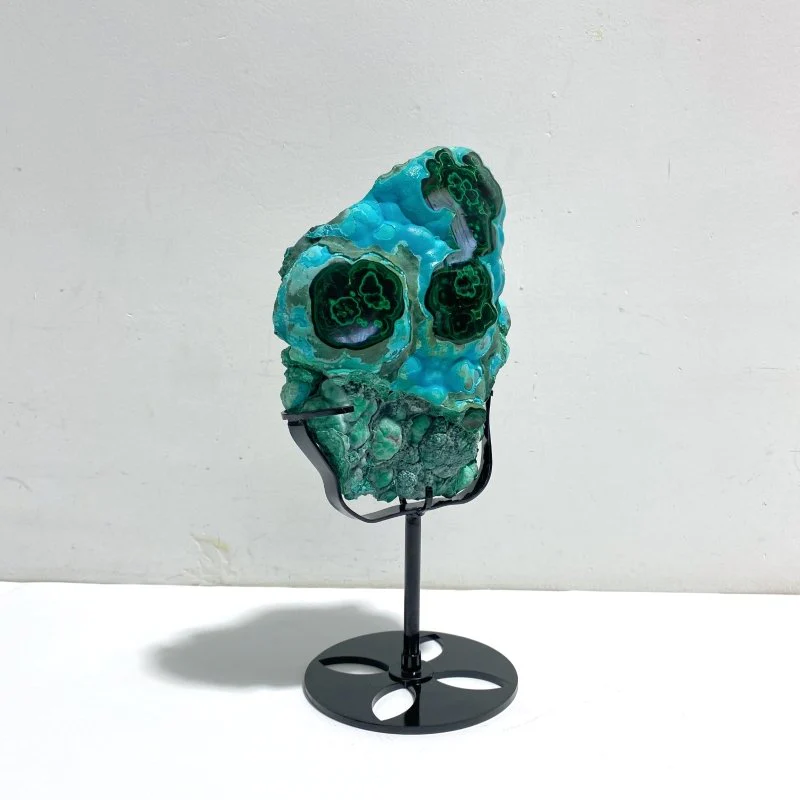 Unique Chrysocolla Mixed Malachite Specimen With Stand - Image 2