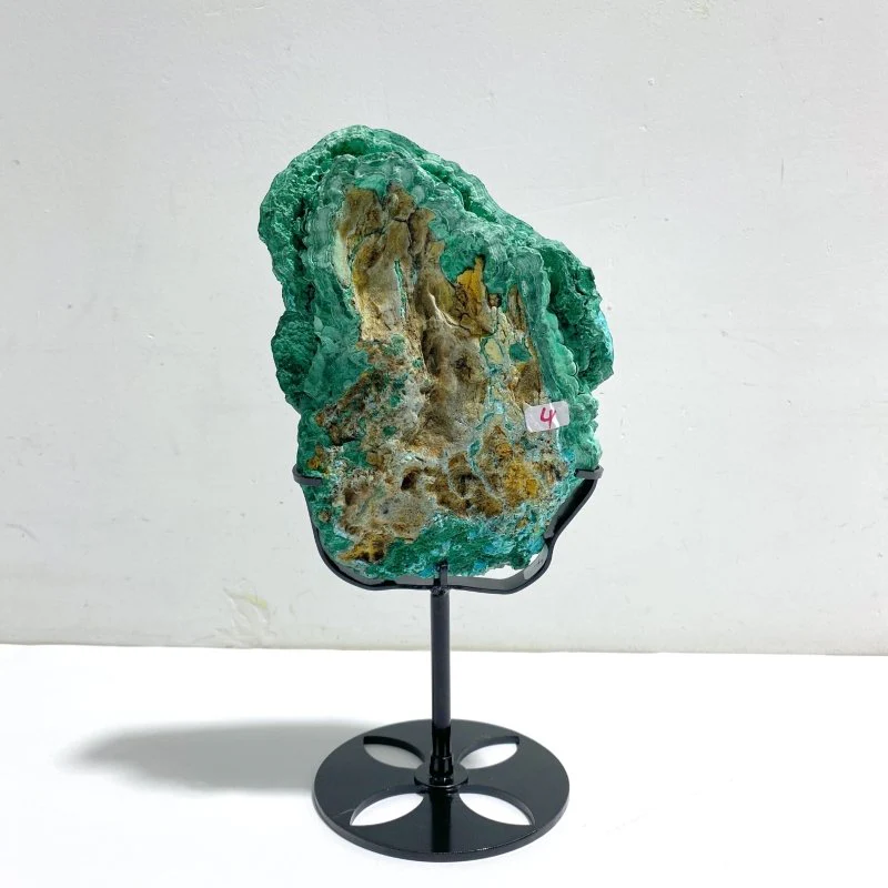 Unique Chrysocolla Mixed Malachite Specimen With Stand - Image 4