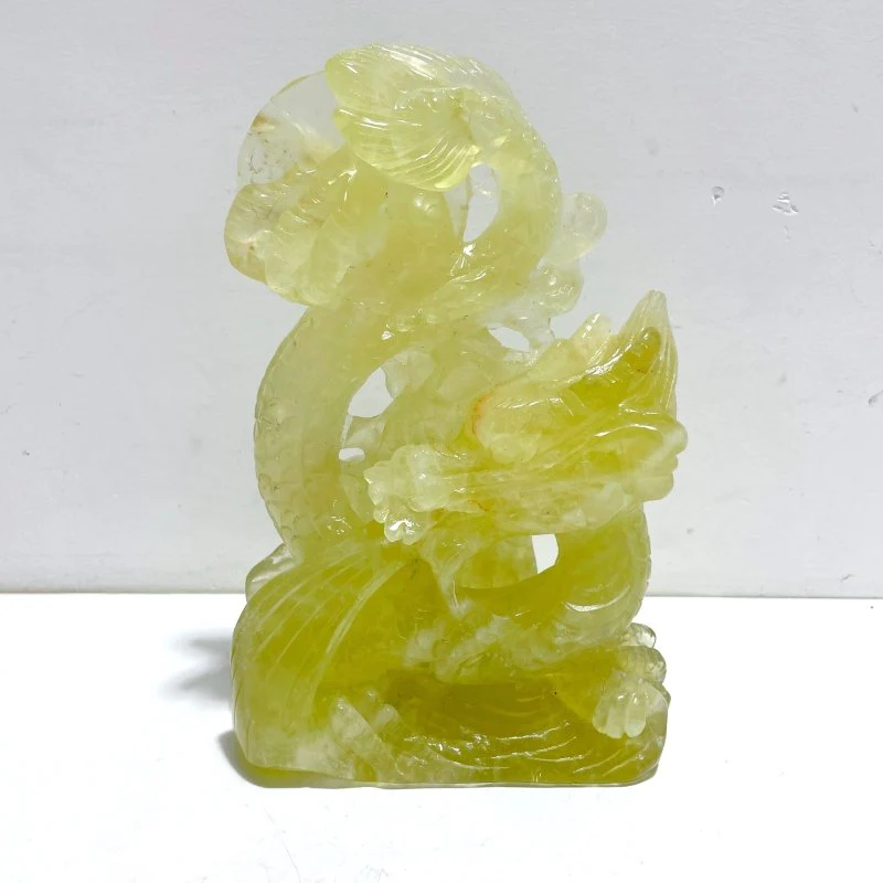 Unique Citrine Dragon Absorbing Water Carving
