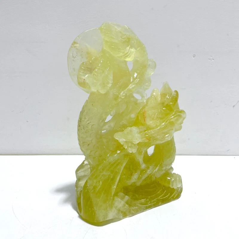 Unique Citrine Dragon Absorbing Water Carving - Image 2