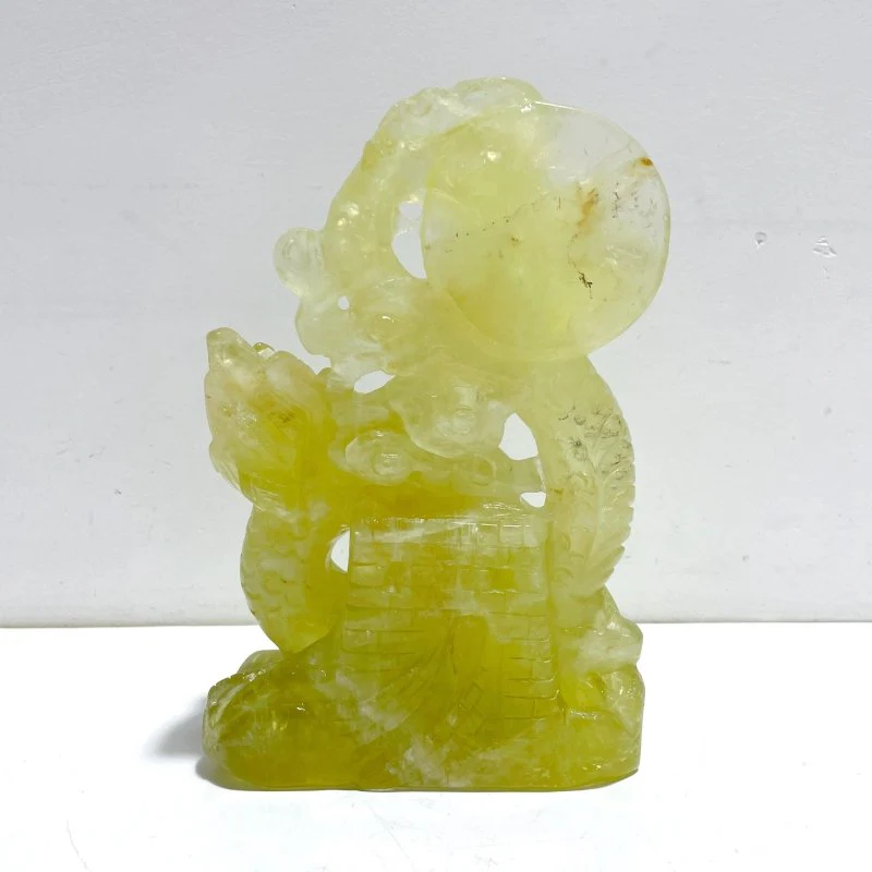Unique Citrine Dragon Absorbing Water Carving - Image 3