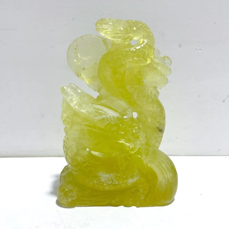 Unique Citrine Dragon Absorbing Water Carving
