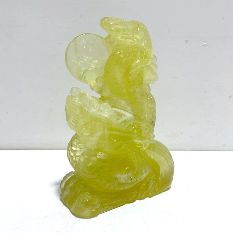 Unique Citrine Dragon Absorbing Water Carving - Image 2