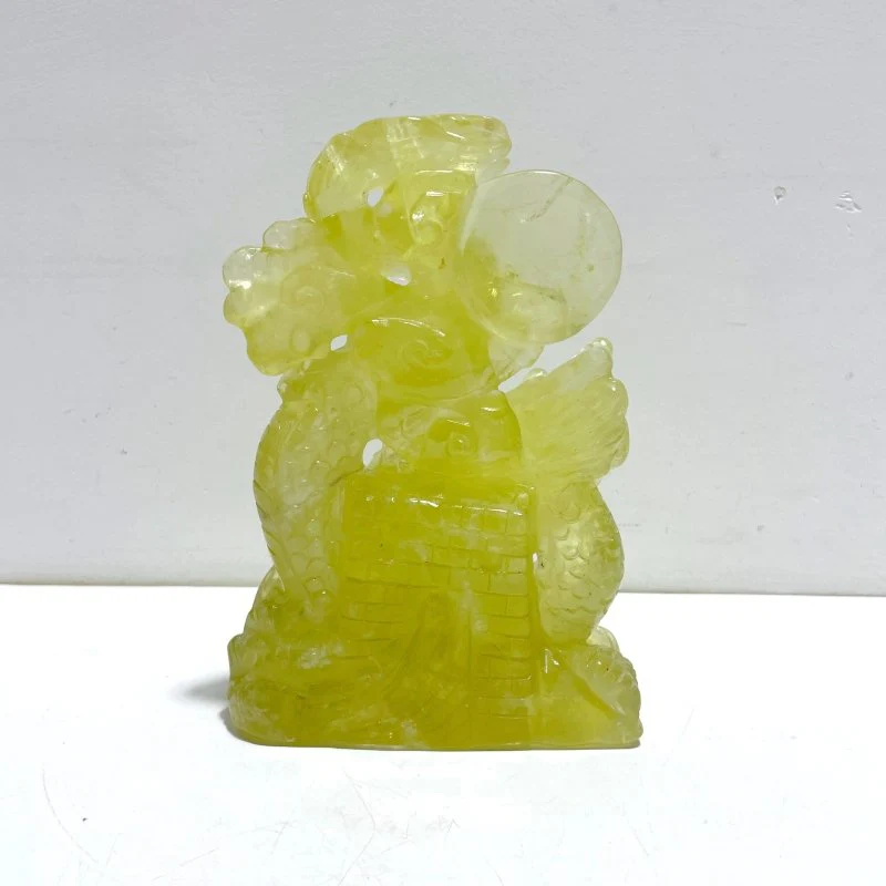 Unique Citrine Dragon Absorbing Water Carving - Image 3