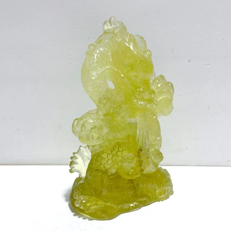 Unique Citrine Dragon Absorbing Water Carving - Image 2