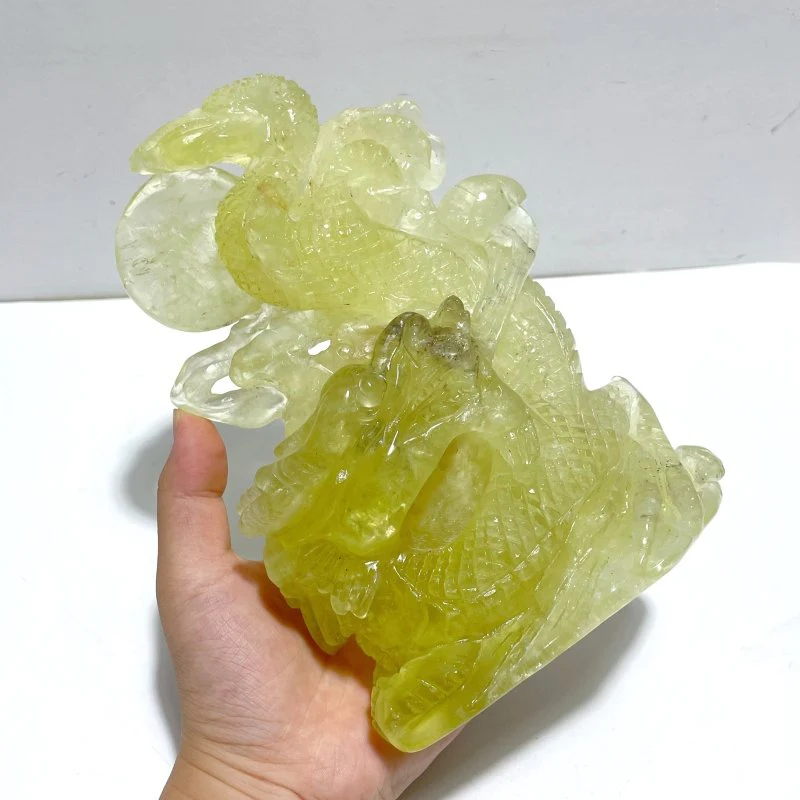 Unique Citrine Dragon Carving - Image 4