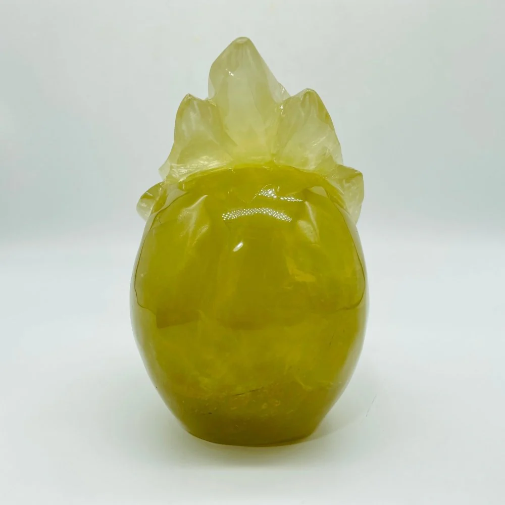 Unique Citrine Feather Mask Skull Carving - Image 5