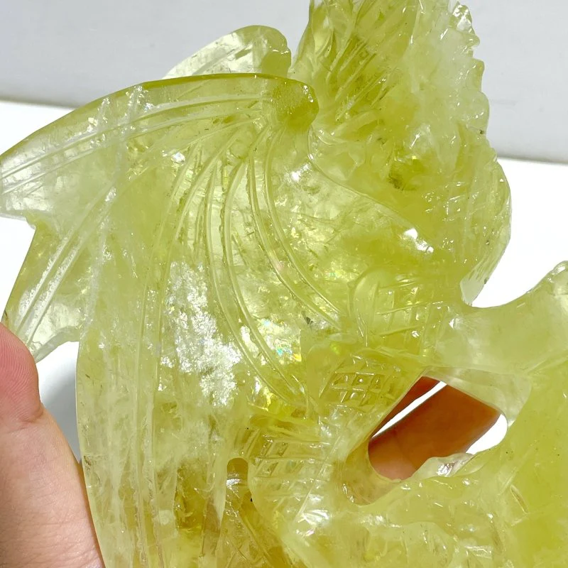 Unique Citrine Flying Dragon Castle Carving - Image 5