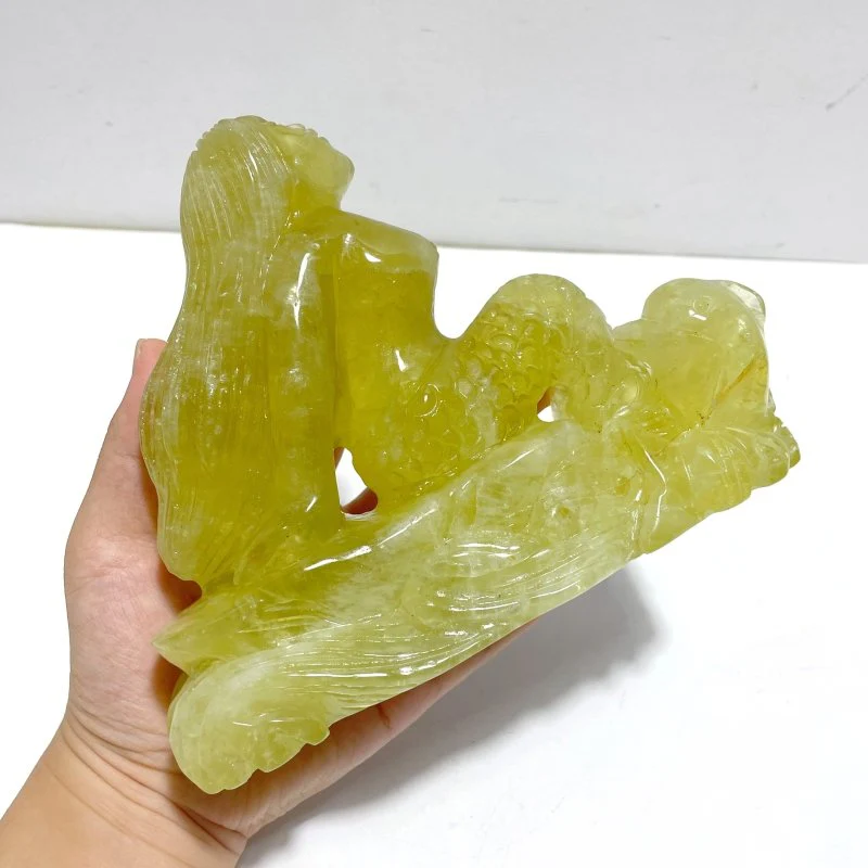 Unique Citrine Mermaid Carving - Image 4