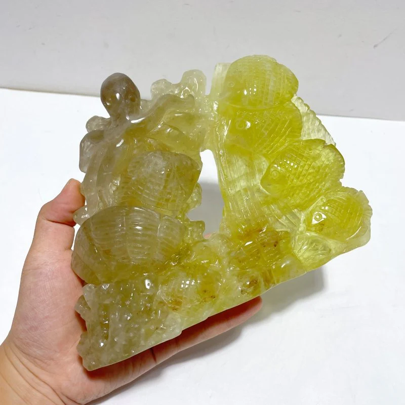 Unique Citrine Sea Animals Carving - Image 4