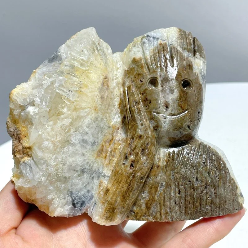 6 Pieces Clear Quartz Cluster Groot Carving - Image 4