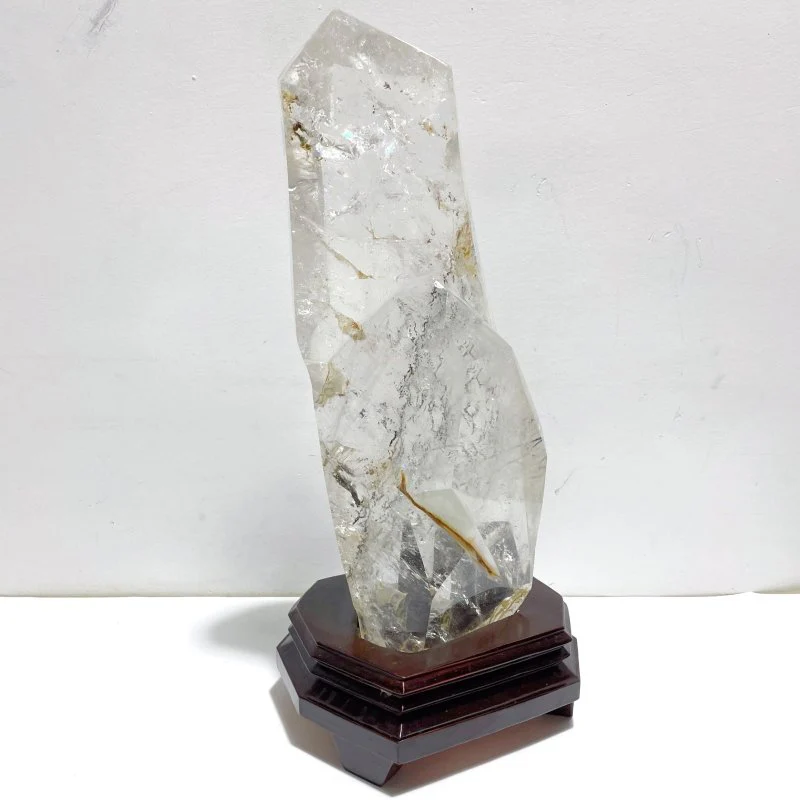 Unique Clear Quartz Enhydro Quartz Point With Rainbow For Collection