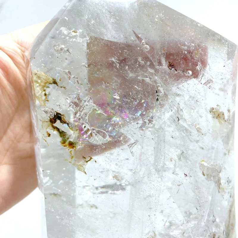 Unique Clear Quartz Enhydro Quartz Point With Rainbow For Collection - Image 4