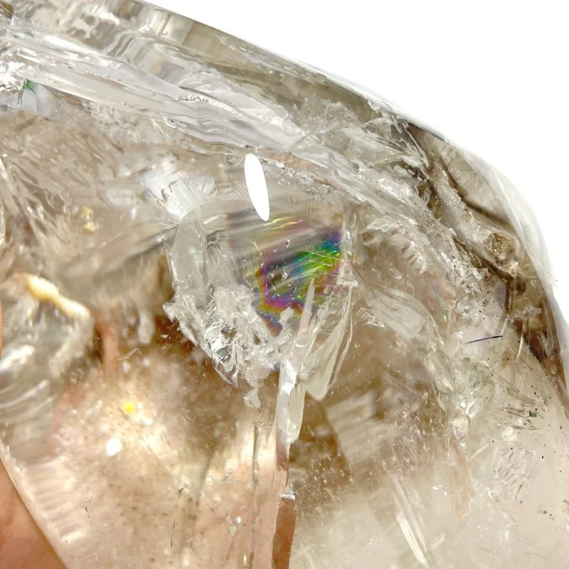 Unique Clear Quartz With Big Rainbow For Collection Home Decor - Image 3