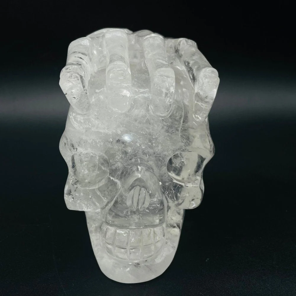 Unique Clear Quartz Skull With Hand Carving - Image 2