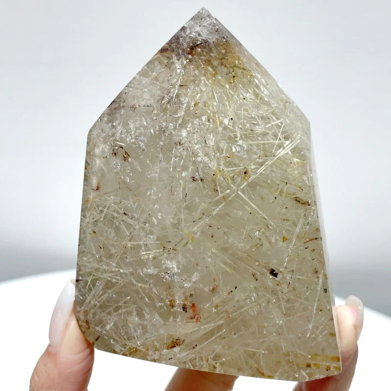 4 Pieces Clear Quartz With White Mica Tower - Image 3