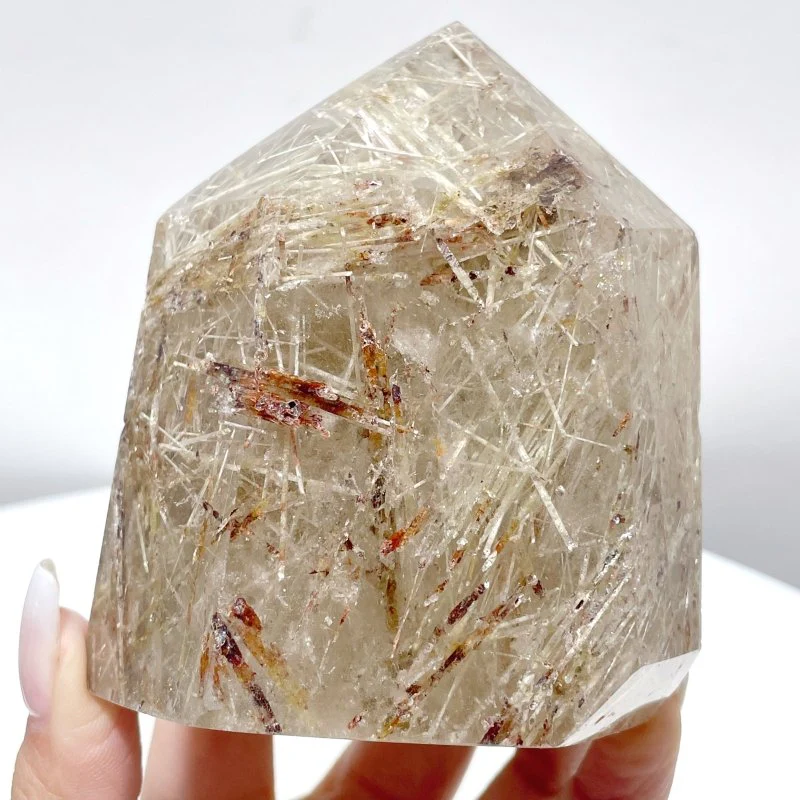 4 Pieces Clear Quartz With White Mica Tower - Image 4