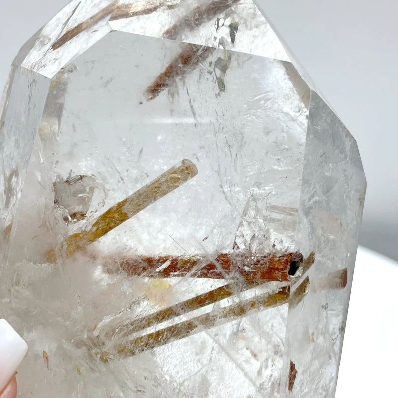 4 Pieces Clear Quartz With White Mica Tower - Image 6