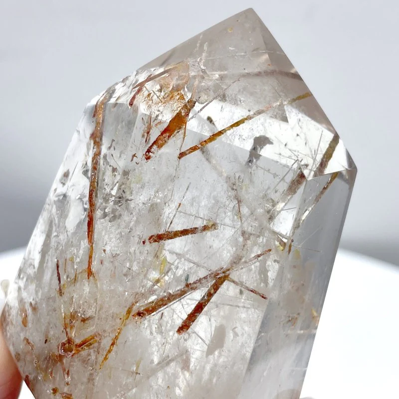 4 Pieces Clear Quartz With White Mica Tower - Image 7