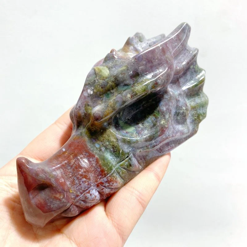 6 Pieces Ocean Jasper Dragon Head Carving - Image 2