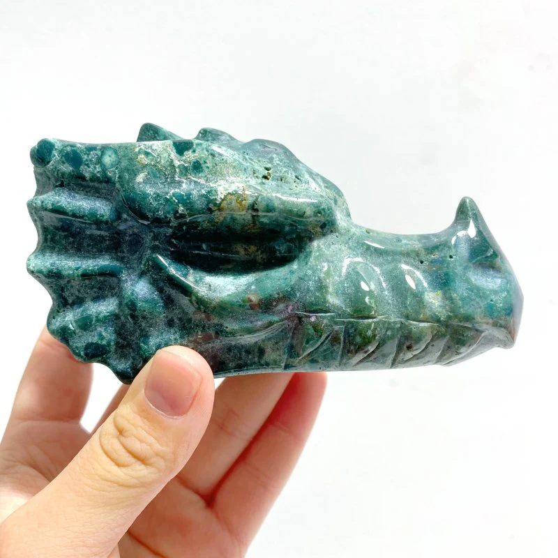 6 Pieces Ocean Jasper Dragon Head Carving - Image 5