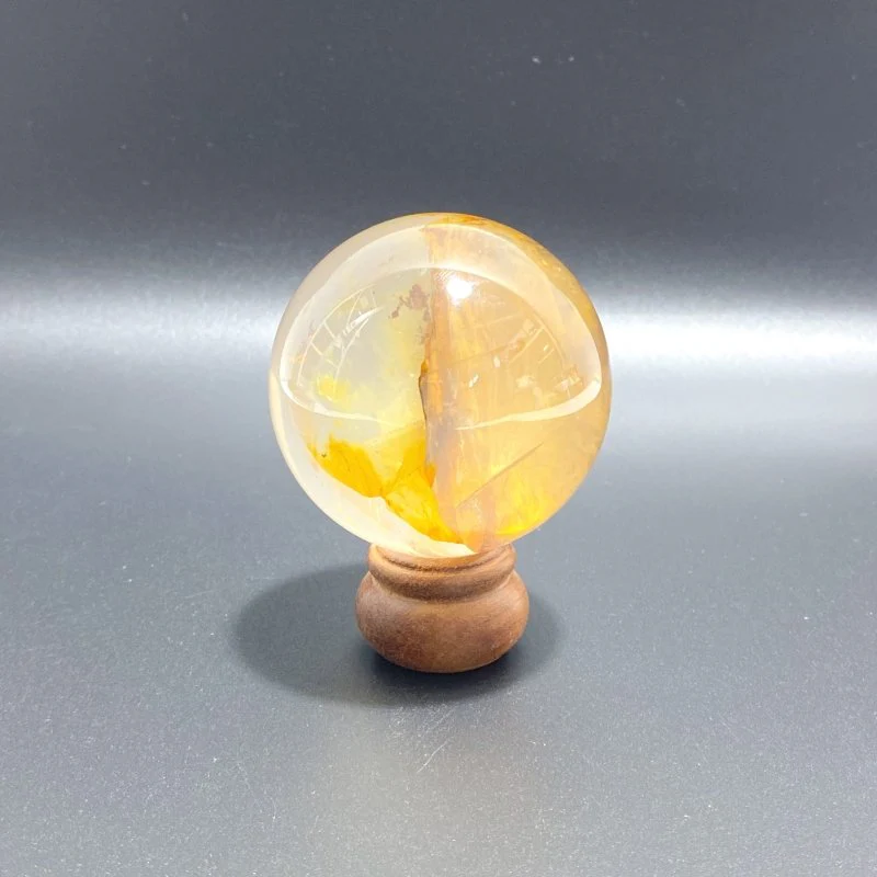 Unique Hematoid Quartz Dentritic Quartz Golden Fire Quartz Sphere With Rainbow For Collection - Image 2