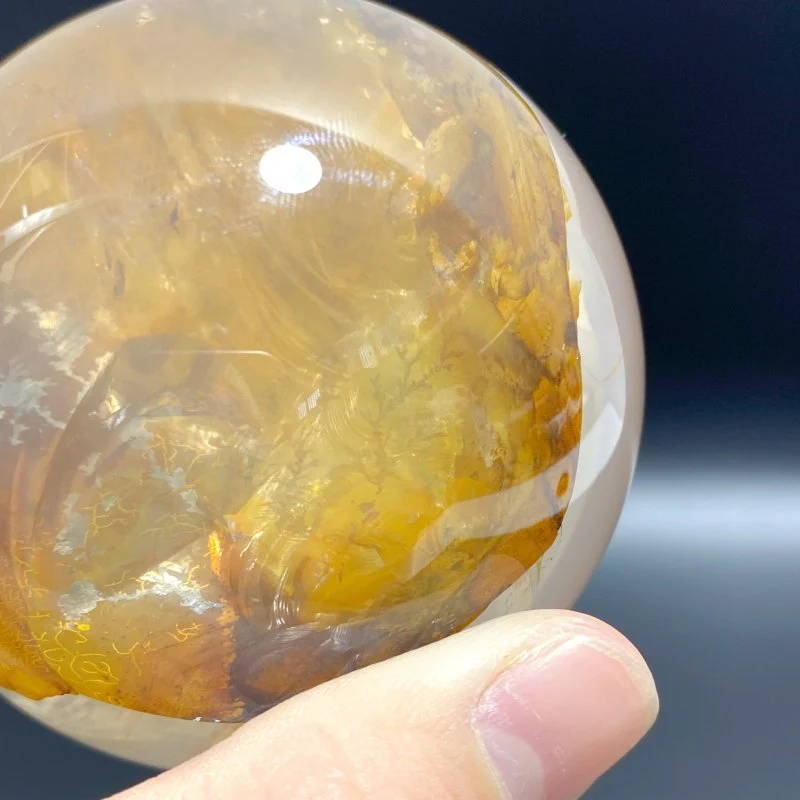 Unique Hematoid Quartz Dentritic Quartz Golden Fire Quartz Sphere With Rainbow For Collection - Image 4