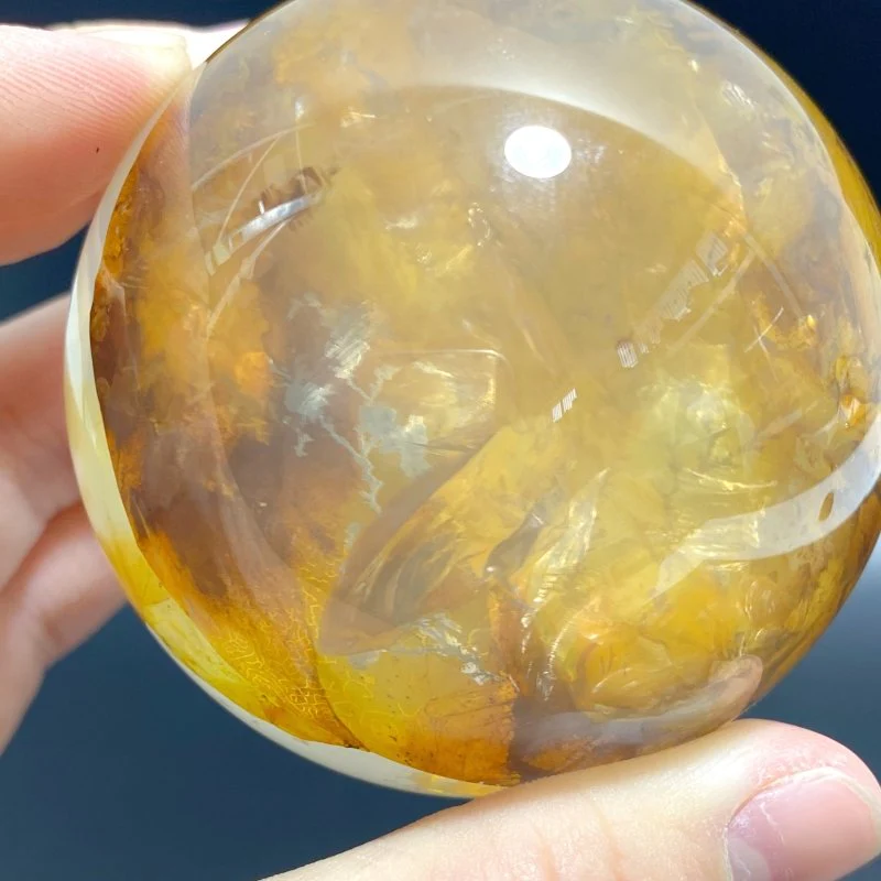 Unique Hematoid Quartz Dentritic Quartz Golden Fire Quartz Sphere With Rainbow For Collection - Image 5