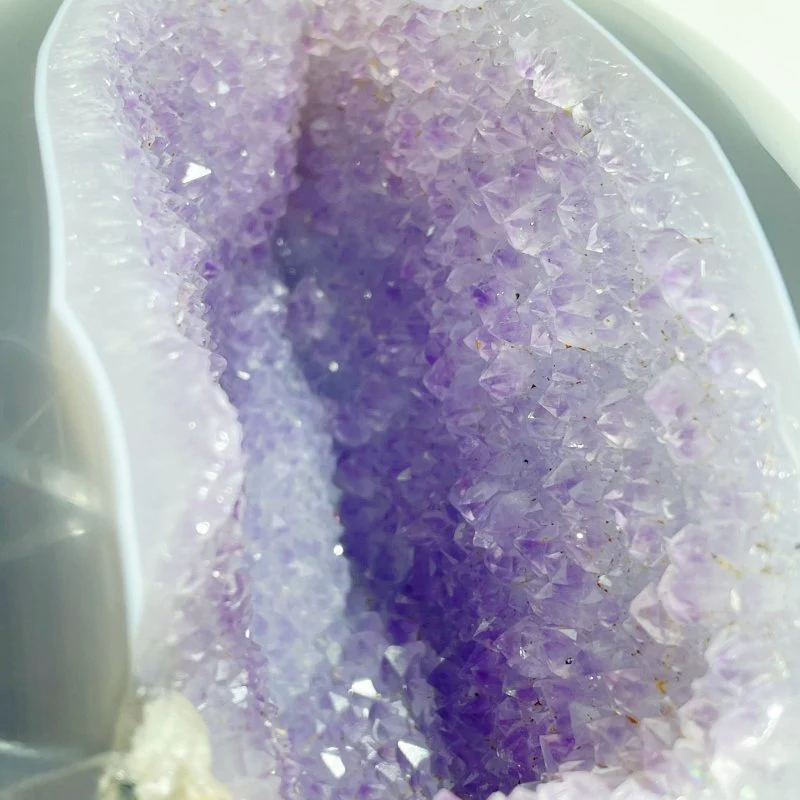 Unique Druzy Geode Amethyst Mixed Agate Large Skull Carving - Image 3