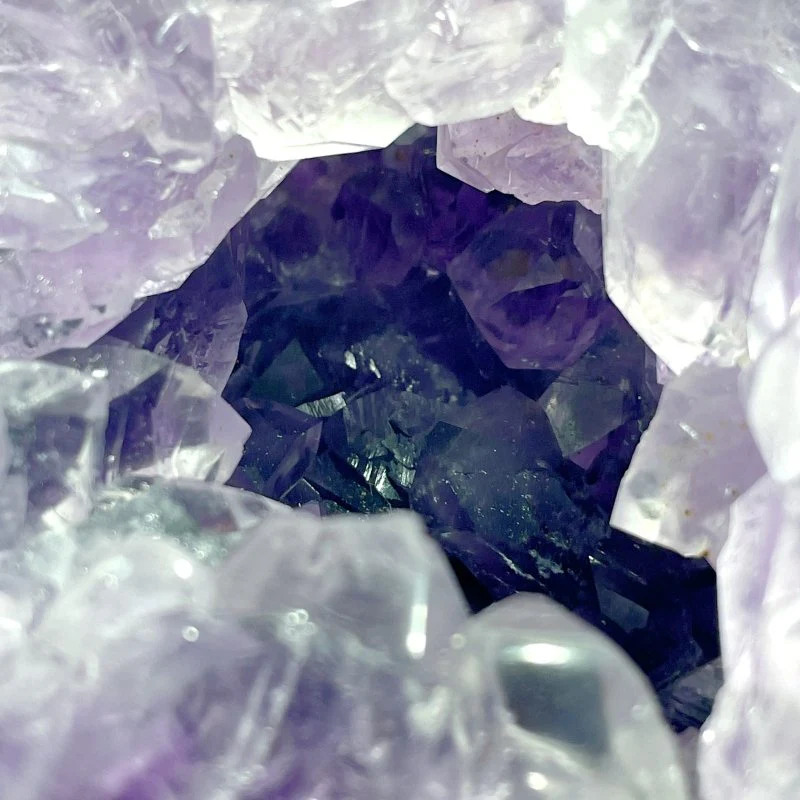 Unique Druzy Geode Amethyst Mixed Agate Skull Carving - Image 5