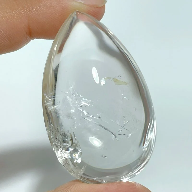 Unique Enhydro Quartz Water Drop Shape Polished Crystal