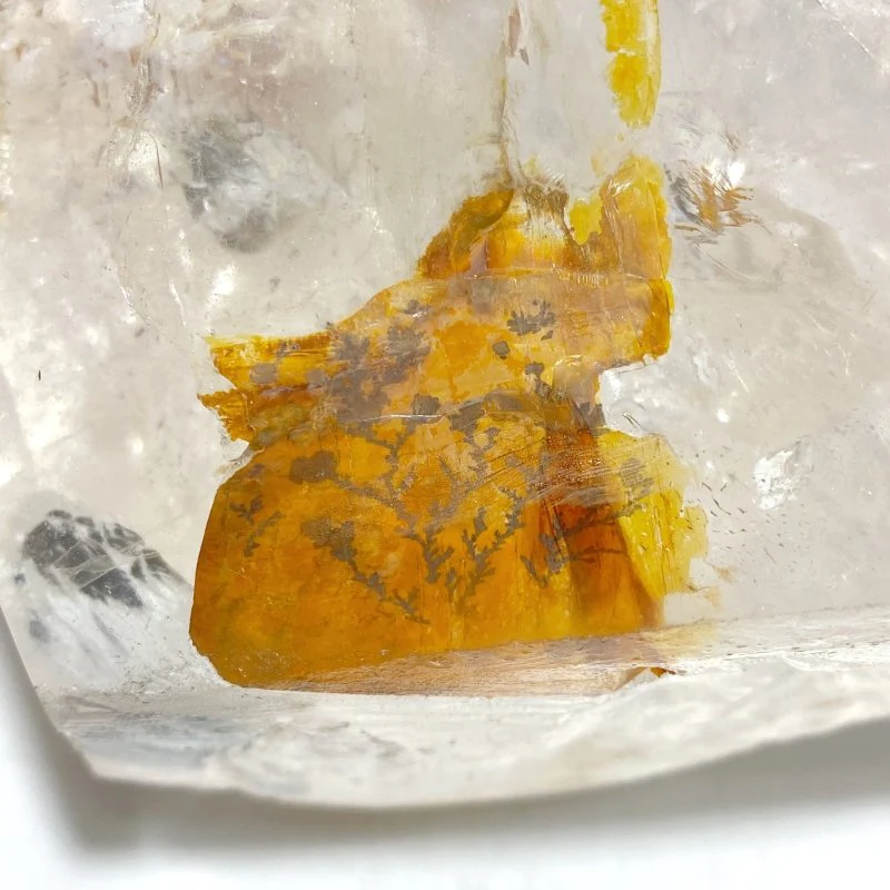 Unique Fire Quartz Dentritic Quartz Double Point With Rainbow With Stand - Image 5