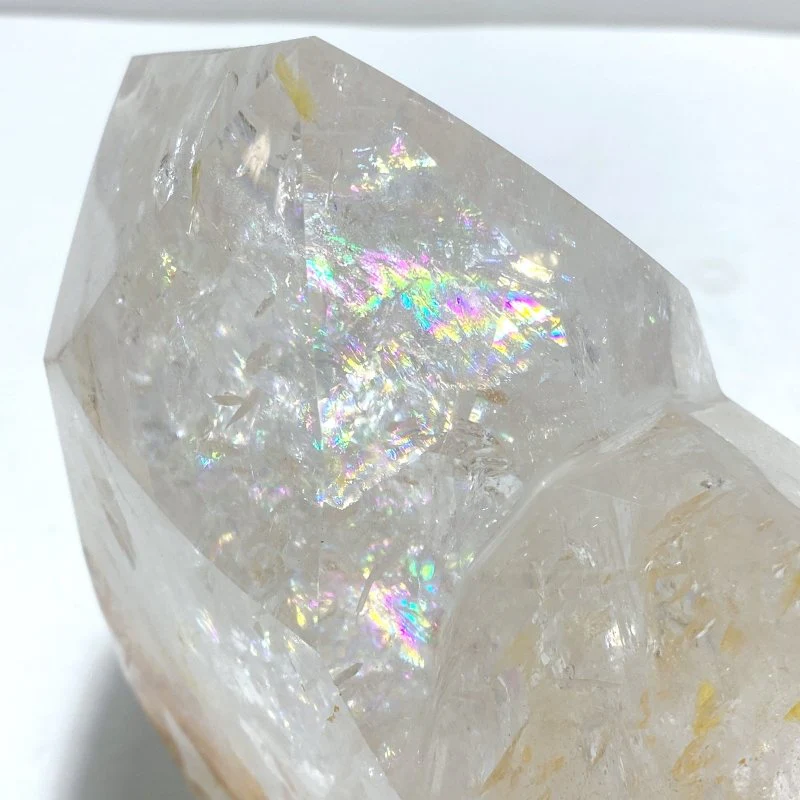 Unique Fire Quartz Dentritic Quartz Double Point With Rainbow With Stand - Image 6