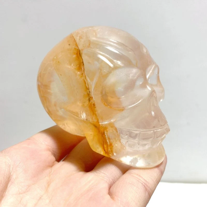 9 Pieces Hematoid Quartz Golden Fire Quartz Skull Carving - Image 4