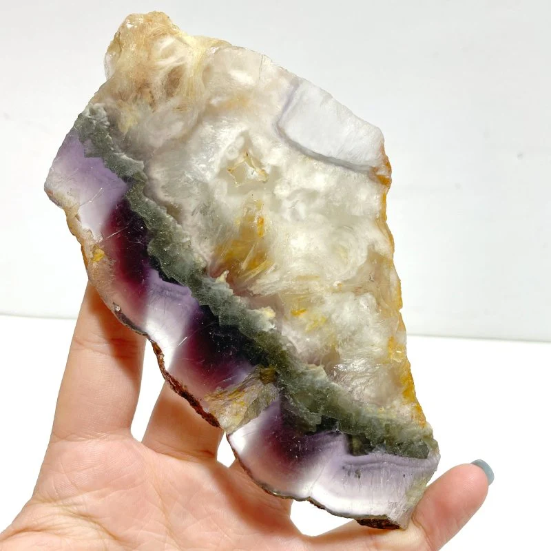 Unique Fluorite Mixed Pyrite Angel Wing With Stand - Image 3