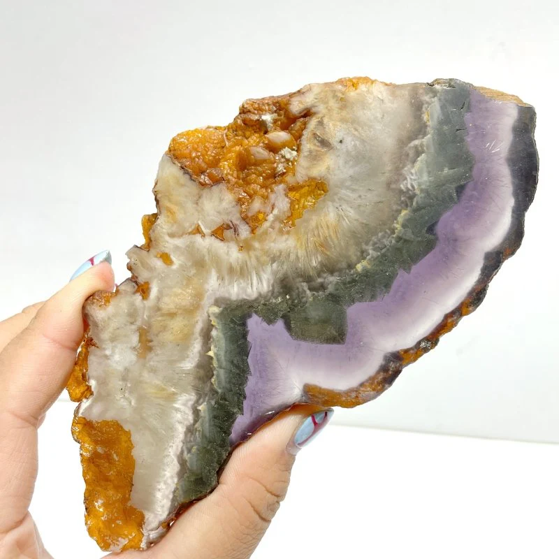 Unique Fluorite Mixed Pyrite Angel Wing With Stand - Image 4
