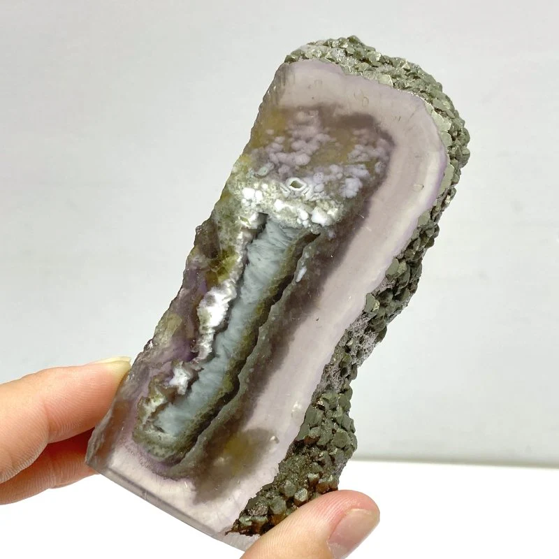 12 Pieces Unique Fluorite Mixed Pyrite Calcite Slab