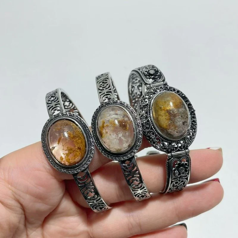 Open Bangle 13 Pieces Retro Garden Quartz Adjustable Alloy Cuff bracelet - Image 2