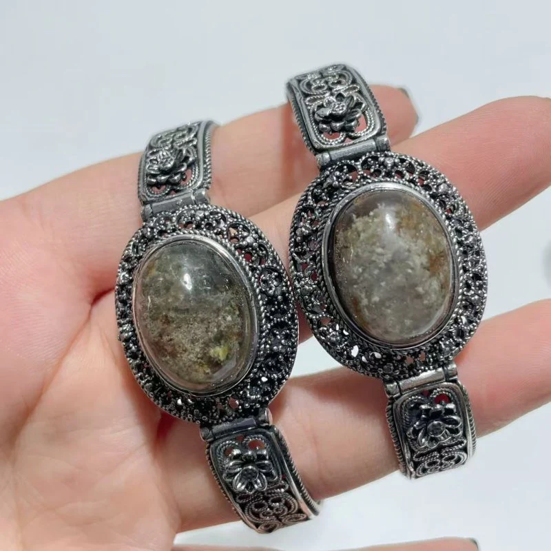 Open Bangle 13 Pieces Retro Garden Quartz Adjustable Alloy Cuff bracelet - Image 3