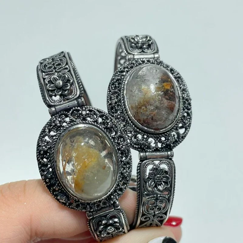 Open Bangle 13 Pieces Retro Garden Quartz Adjustable Alloy Cuff bracelet - Image 6
