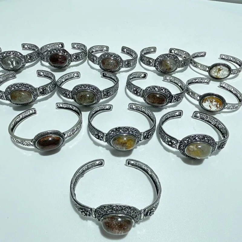 Open Bangle 13 Pieces Retro Garden Quartz Adjustable Alloy Cuff bracelet - Image 7