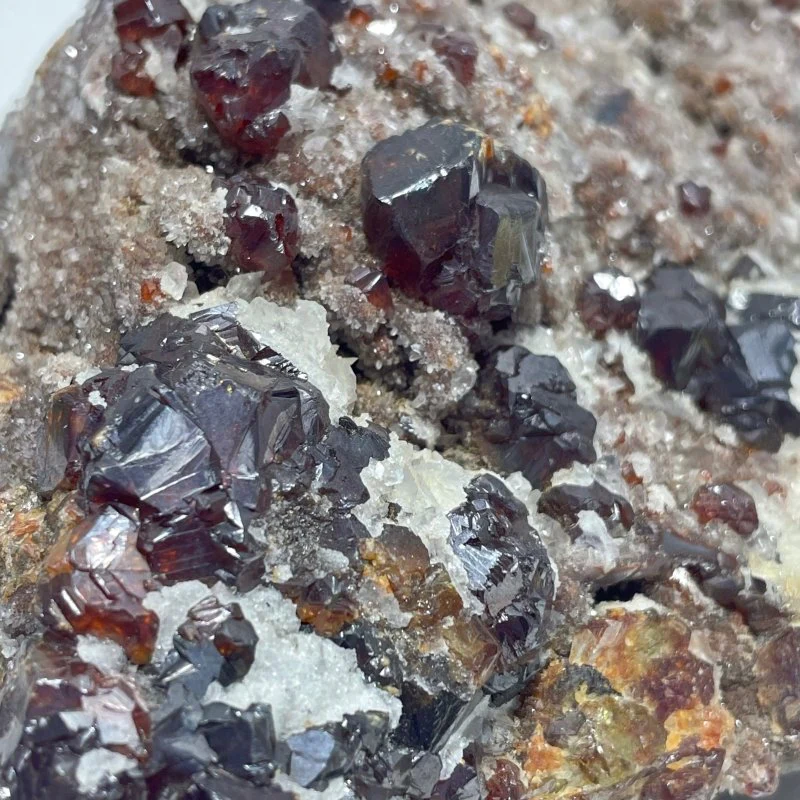 Beautiful Orange Garnet Specimen Mixed Quartz Cluster - Image 3