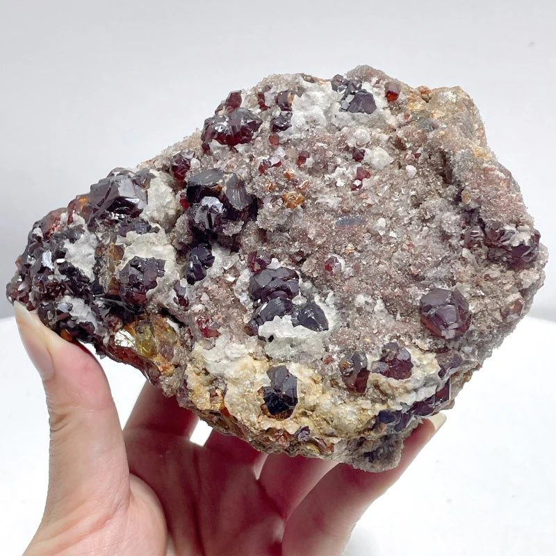 Beautiful Orange Garnet Specimen Mixed Quartz Cluster - Image 4