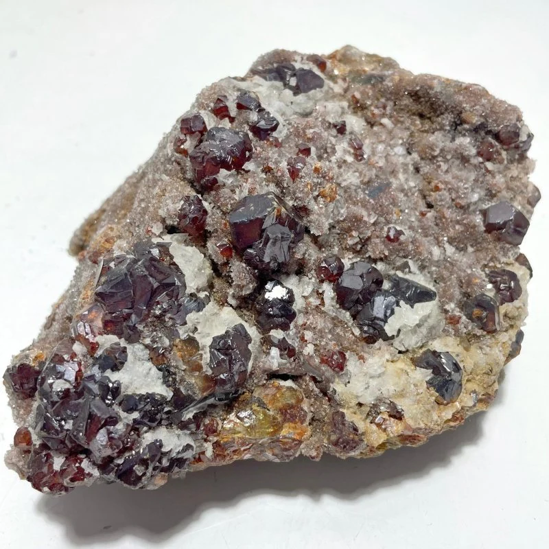 Beautiful Orange Garnet Specimen Mixed Quartz Cluster - Image 5