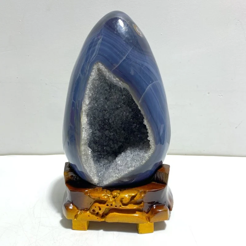 Unique Geode Druzy Agate Dinosaur Egg Home Decor With Stand