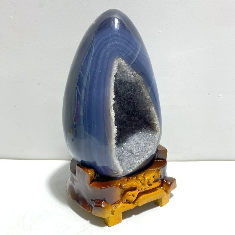 Unique Geode Druzy Agate Dinosaur Egg Home Decor With Stand - Image 2